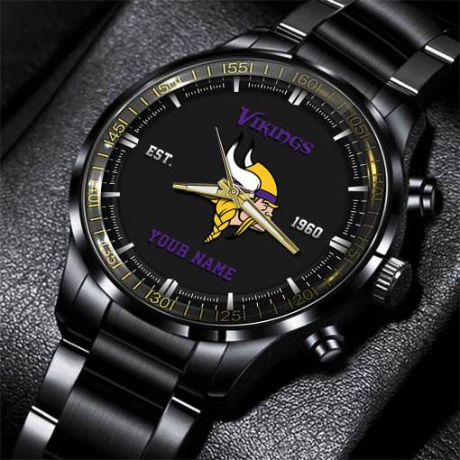 Minnesota Vikings Black Fashion Watch