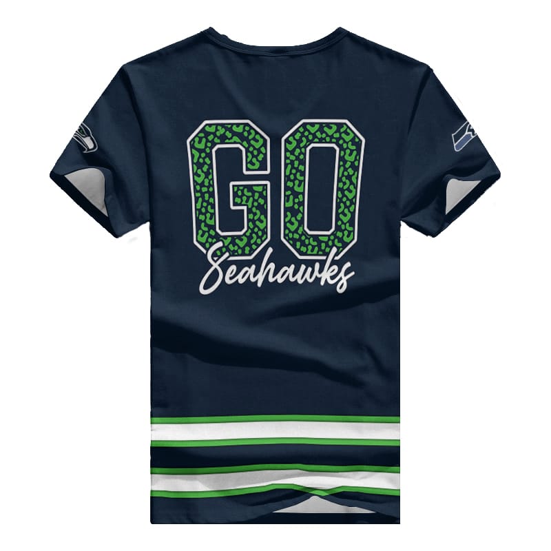 Back view of Seattle Seahawks V-neck T-shirt