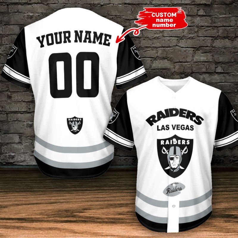 Las Vegas Raiders Personalized Baseball Jersey