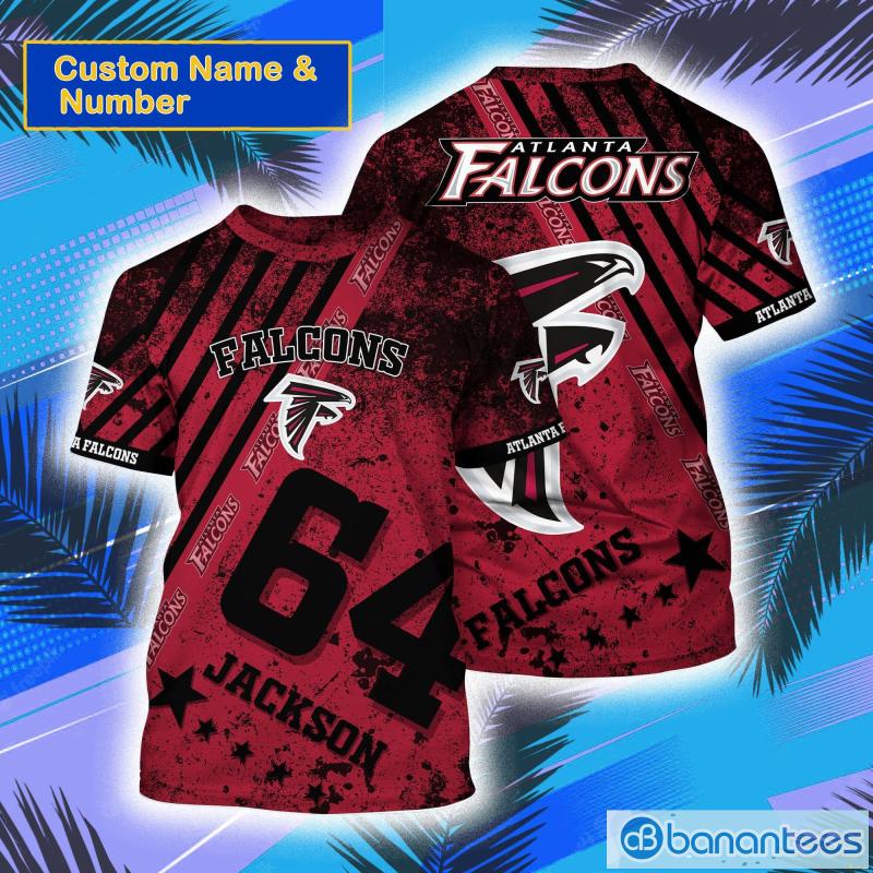 Atlanta Falcons NFL Custom Name And Number All Over Print 3D T-Shirt