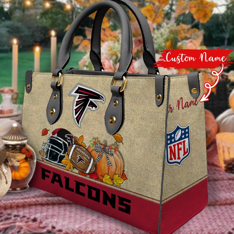 Atlanta Falcons Personalized Leather Hand Bag