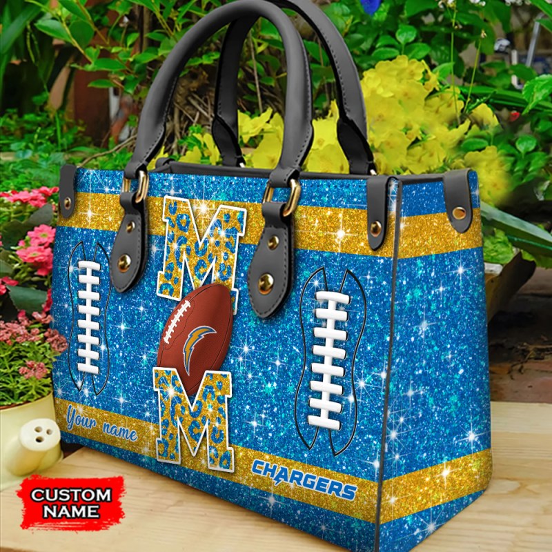 Los Angeles Chargers Personalized Leather Hand Bag - Image 1