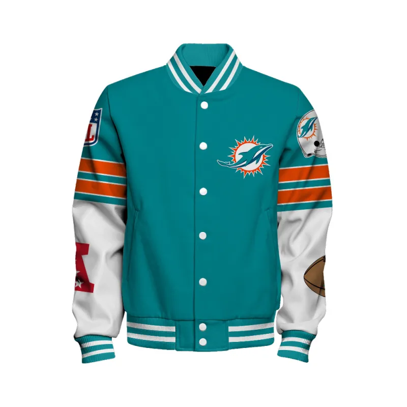 Miami Dolphins Varsity Jacket - Back View