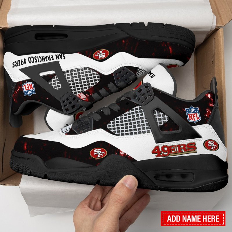San Francisco 49ers Personalized AJ4 Sneaker - Image 2
