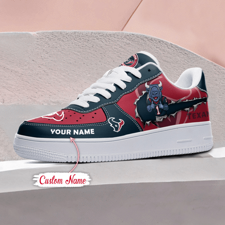 NFL Houston Texans Custom Name Air Force 1 Top View
