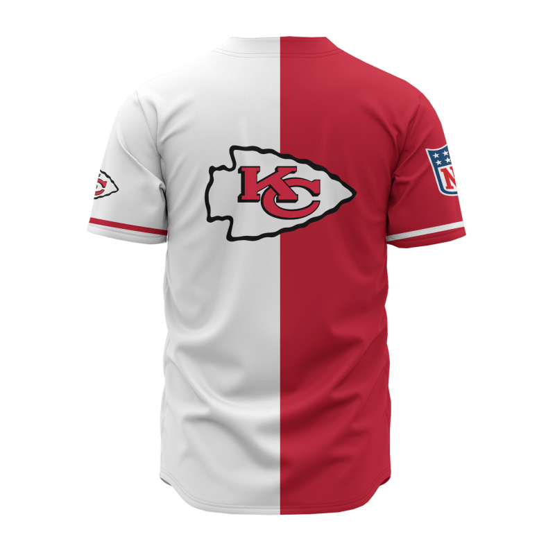 Kansas City Chiefs Personalized Baseball Jersey - Close-Up