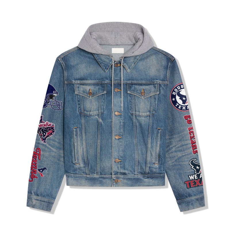 Houston Texans Hooded Denim Jacket 2