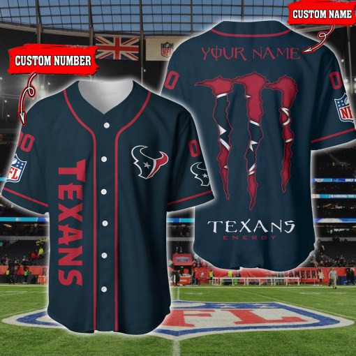 Houston Texans Personalized Baseball Jersey