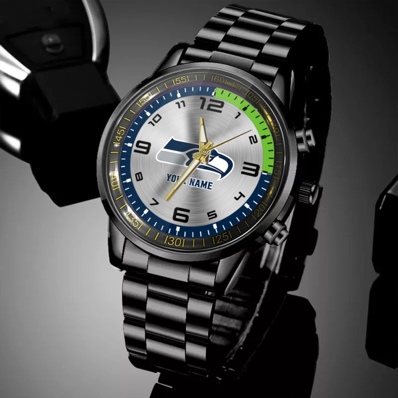 Seattle Seahawks Black Fashion Watch