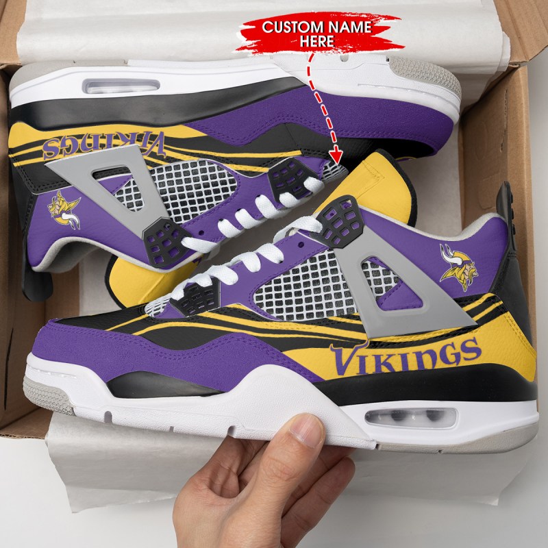 Minnesota Vikings Personalized AJ4 Sneaker
