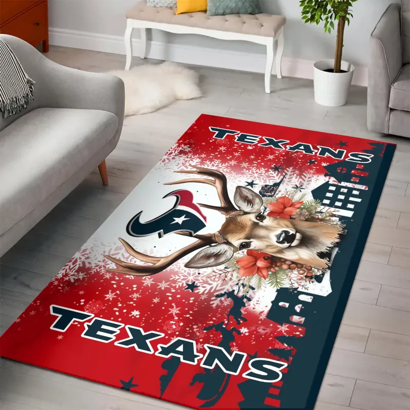 Houston Texans Christmas Rectangle Rug