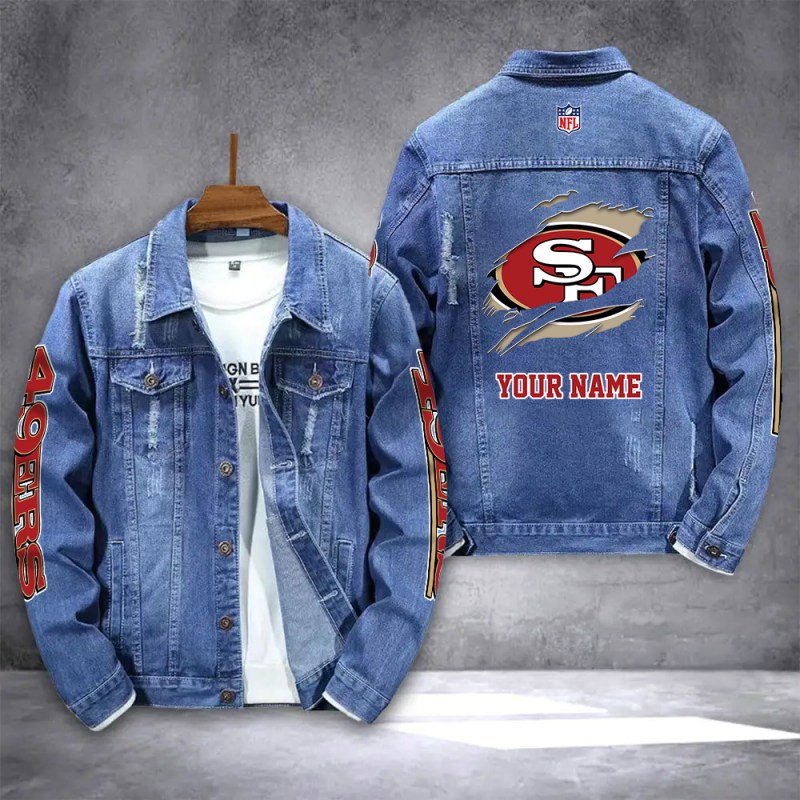 San Francisco 49ers Personalized New Denim Jacket - Image 1