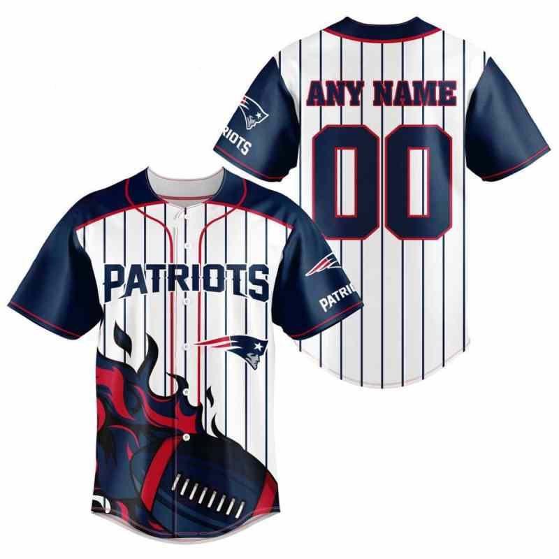 New England Patriots Personalized Baseball Jersey