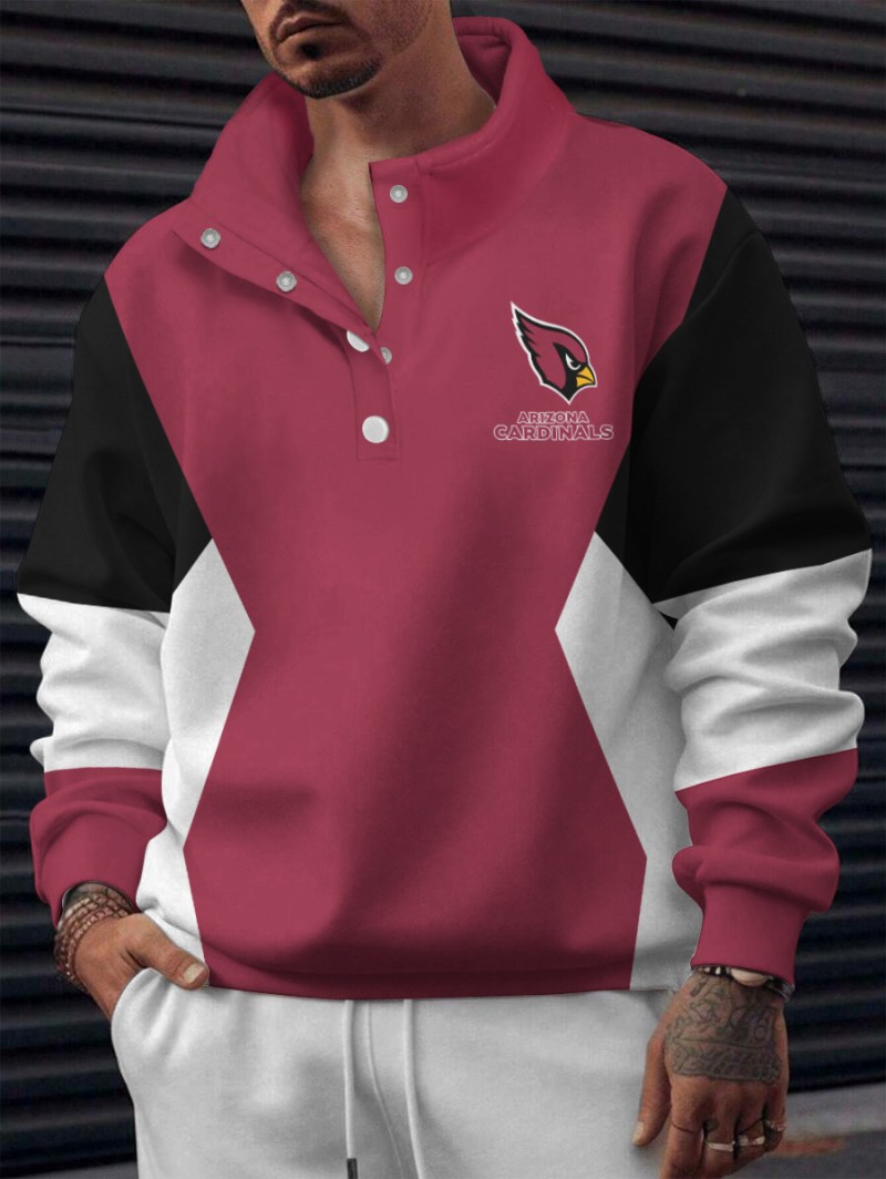 Arizona Cardinals Casual Colorful Stand Collar Sweatshirt