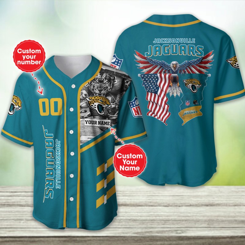 Jacksonville Jaguars Personalized Baseball Jersey