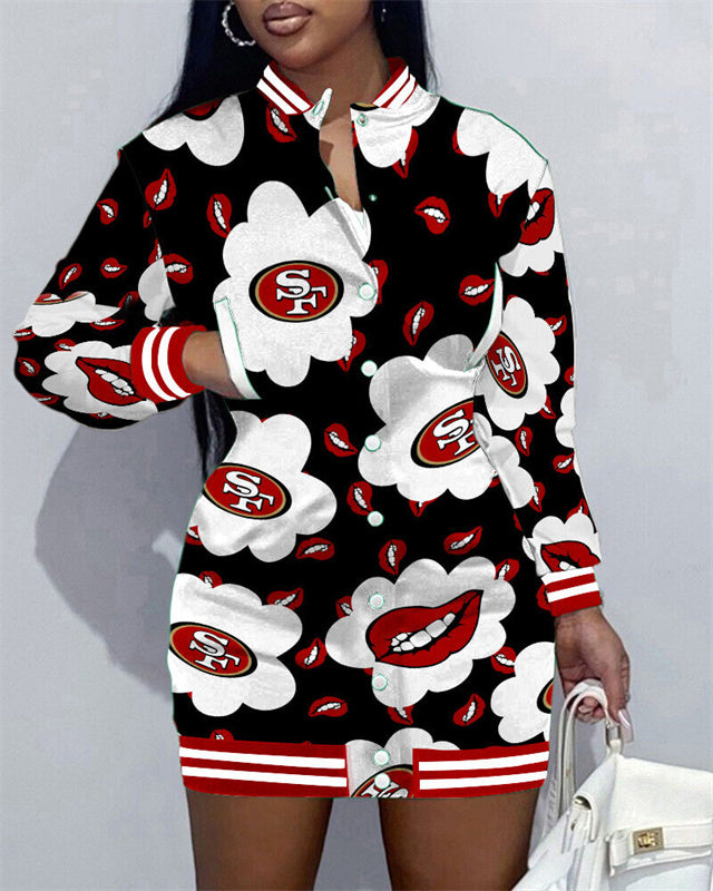 San Francisco 49ers Women Button Down Jacket Dress