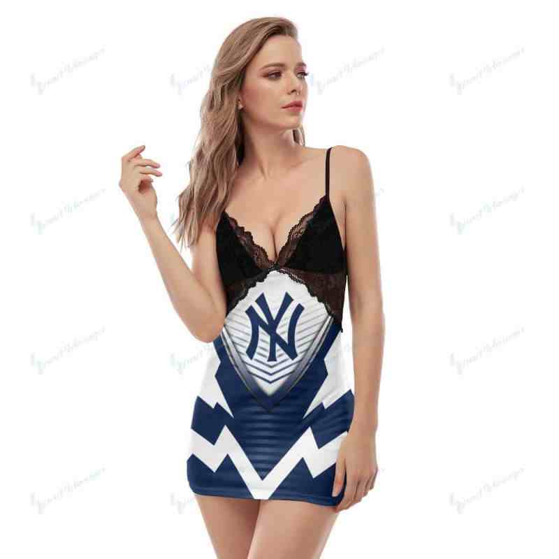 New York Yankees Lace Back Strap Slip Dress Front View