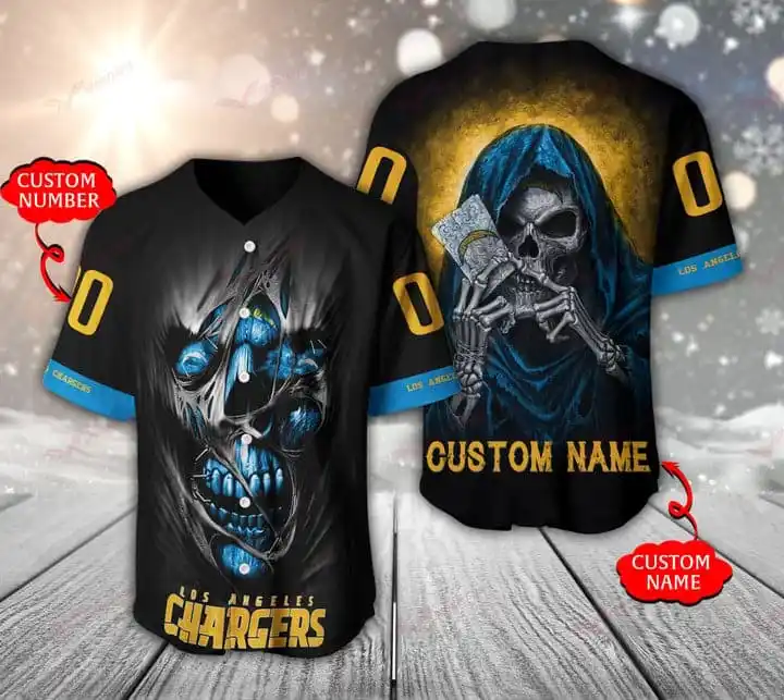 Los Angeles Chargers Personalized Baseball Jersey