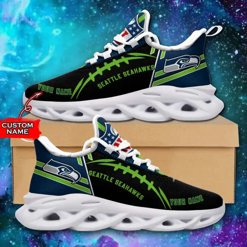 Seattle Seahawks Personalized Yezy Running Sneakers