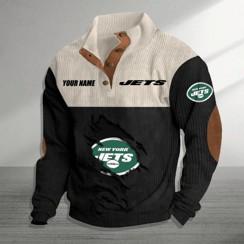New York Jets Colorful Stand Collar Sweatshirt