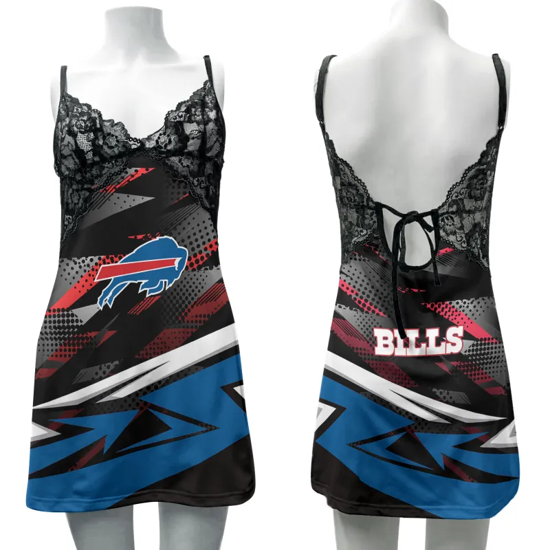 Buffalo Bills Lace Back Strap Slip Dress
