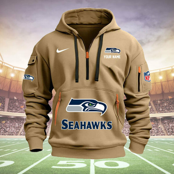 Seattle Seahawks Quarter Zip Hoodie 7