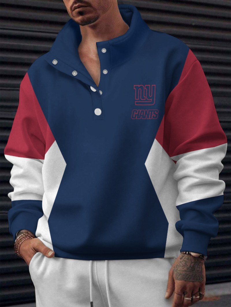 New York Giants Casual Colorful Stand Collar Sweatshirt