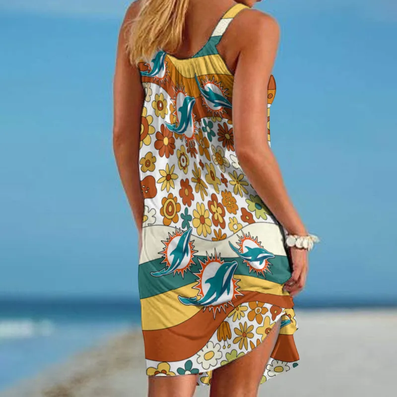 Miami Dolphins Beach Dress Side View
