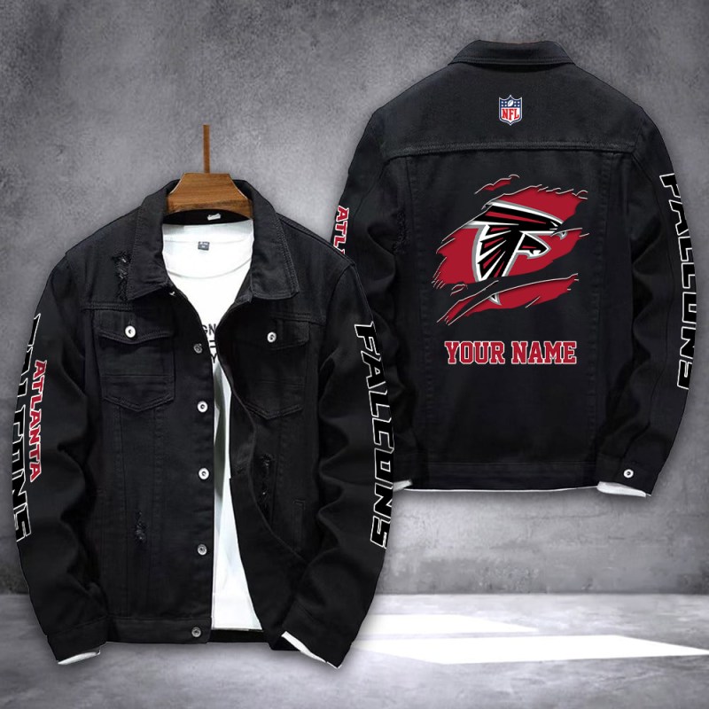 Atlanta Falcons Personalized Denim Jacket - Image 2