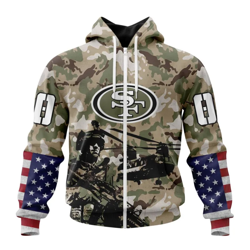 San Francisco 49ers Hoodie - Zip Front View