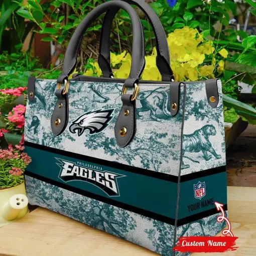 Philadelphia Eagles Personalized Leather Hand Bag