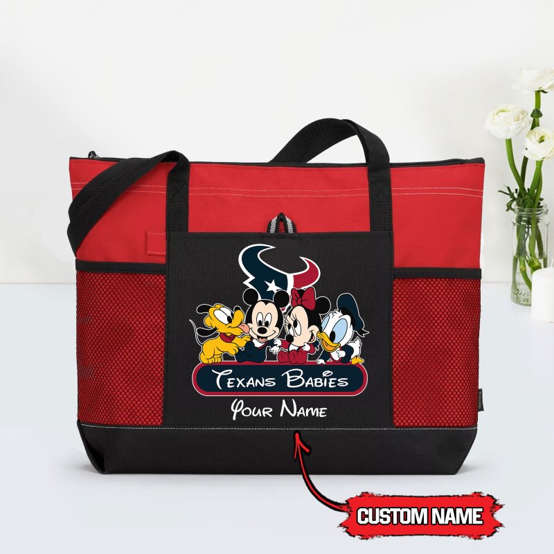 Houston Texans Personalized Babies Tote Bag - Red