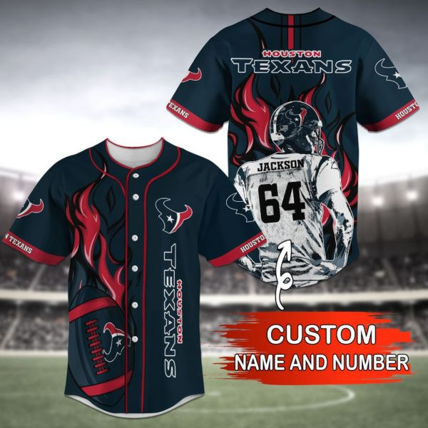 Houston Texans Personalized Baseball Jersey