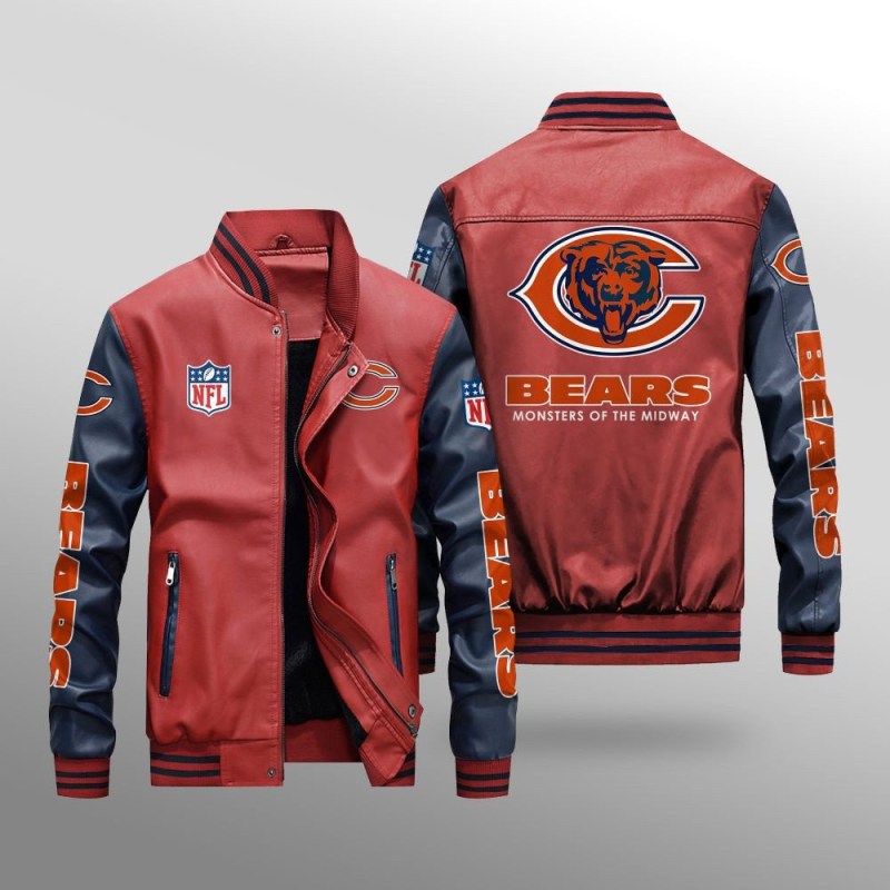 Chicago Bears Leather Bomber Jacket