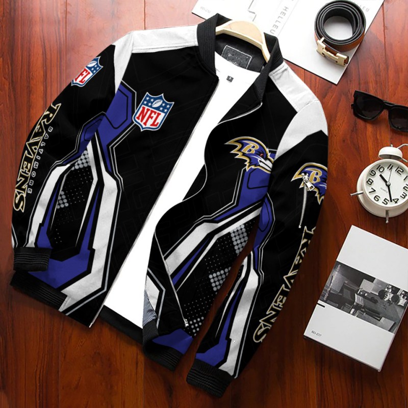 Baltimore Ravens Personalized Bomber Jacket Side View