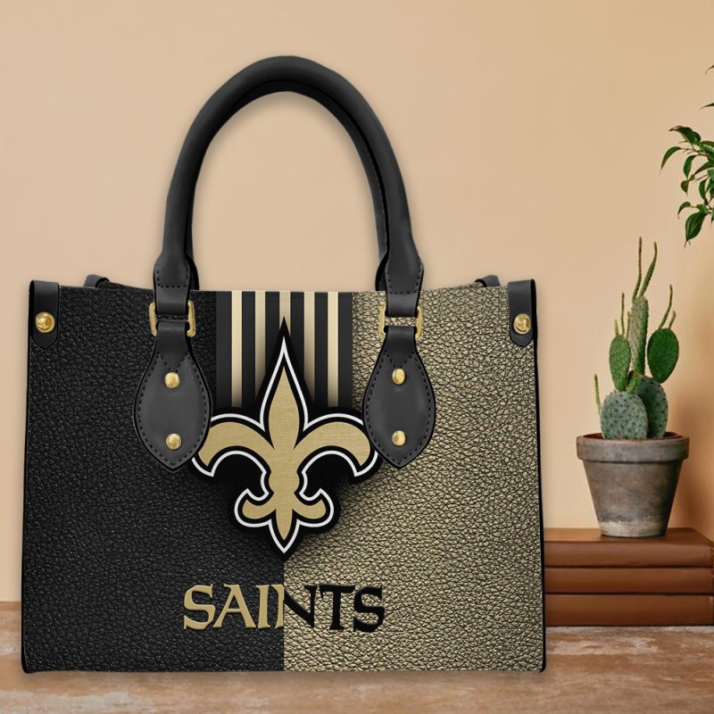 New Orleans Saints Personalized Leather Hand Bag