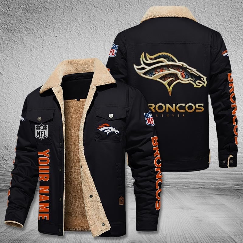 Denver Broncos Personalized Winter Fleece Bomber Jacket