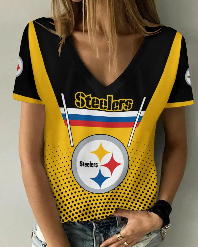 Pittsburgh Steelers Women's V-neck T-shirt Image 1