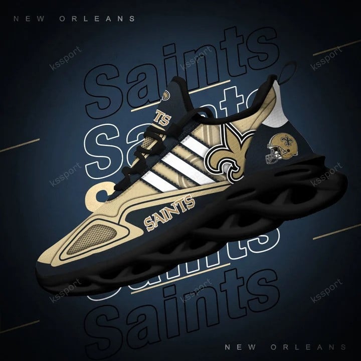 New Orleans Saints Yezy Running Sneakers Side View