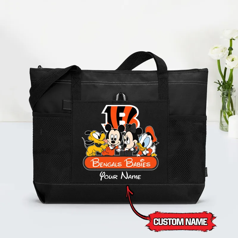 Cincinnati Bengals Personalized Babies Tote Bag in Black