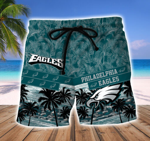 Philadelphia Eagles Button Shirt & Shorts Back View