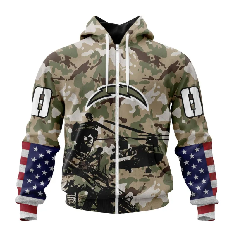 Los Angeles Chargers Hoodie Zip Front