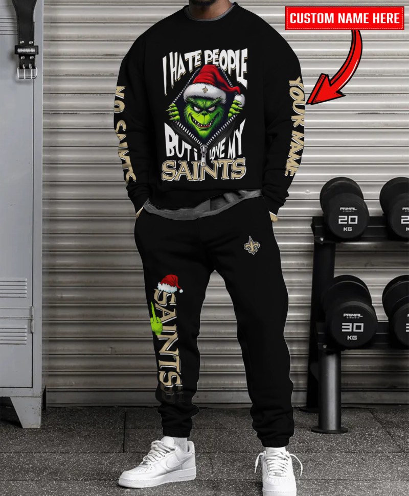 New Orleans Saints Combo Unisex Sweatshirt and Sweatpants - Christmas Collection
