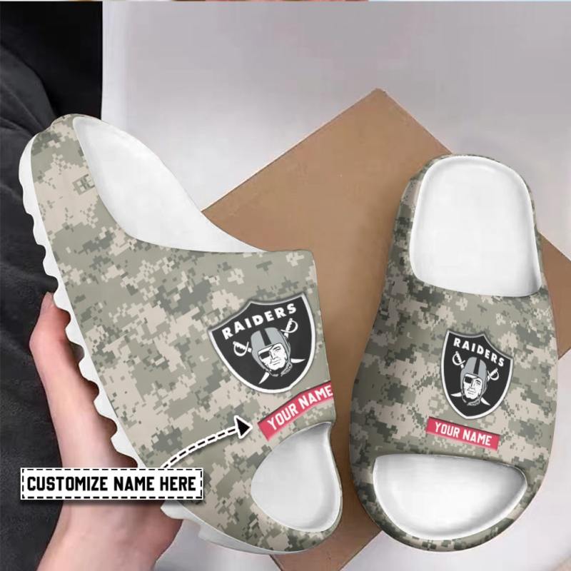 Las Vegas Raiders Yeezy Slippers Image 1
