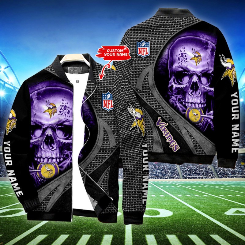 Minnesota Vikings Personalized Bomber Jacket