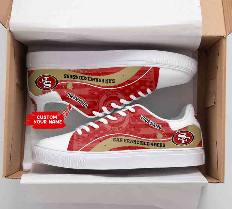 San Francisco 49ers Custom Sneakers Side View