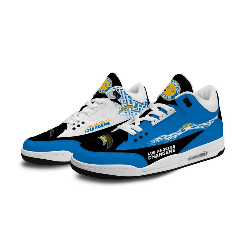 Los Angeles Chargers JD03 Genuine Leather Shoes Side View