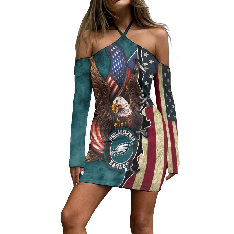 Philadelphia Eagles Halter Dress Details