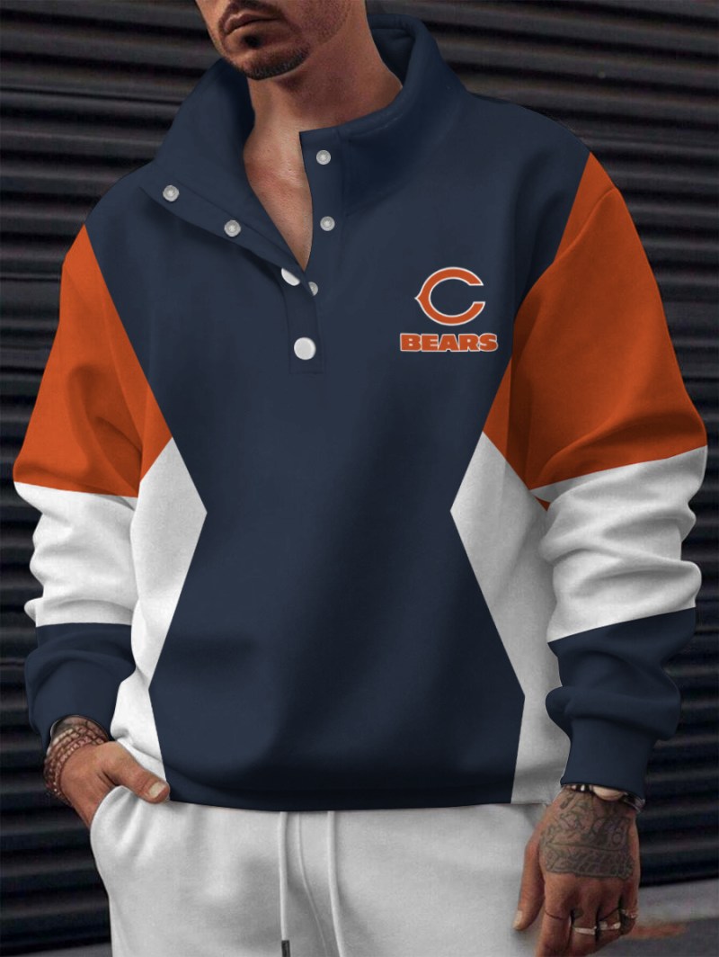 Chicago Bears Casual Colorful Stand Collar Sweatshirt