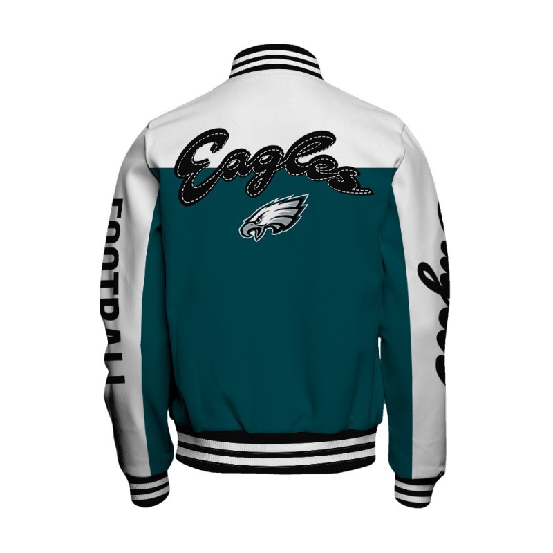 Detail of Philadelphia Eagles Varsity Jacket